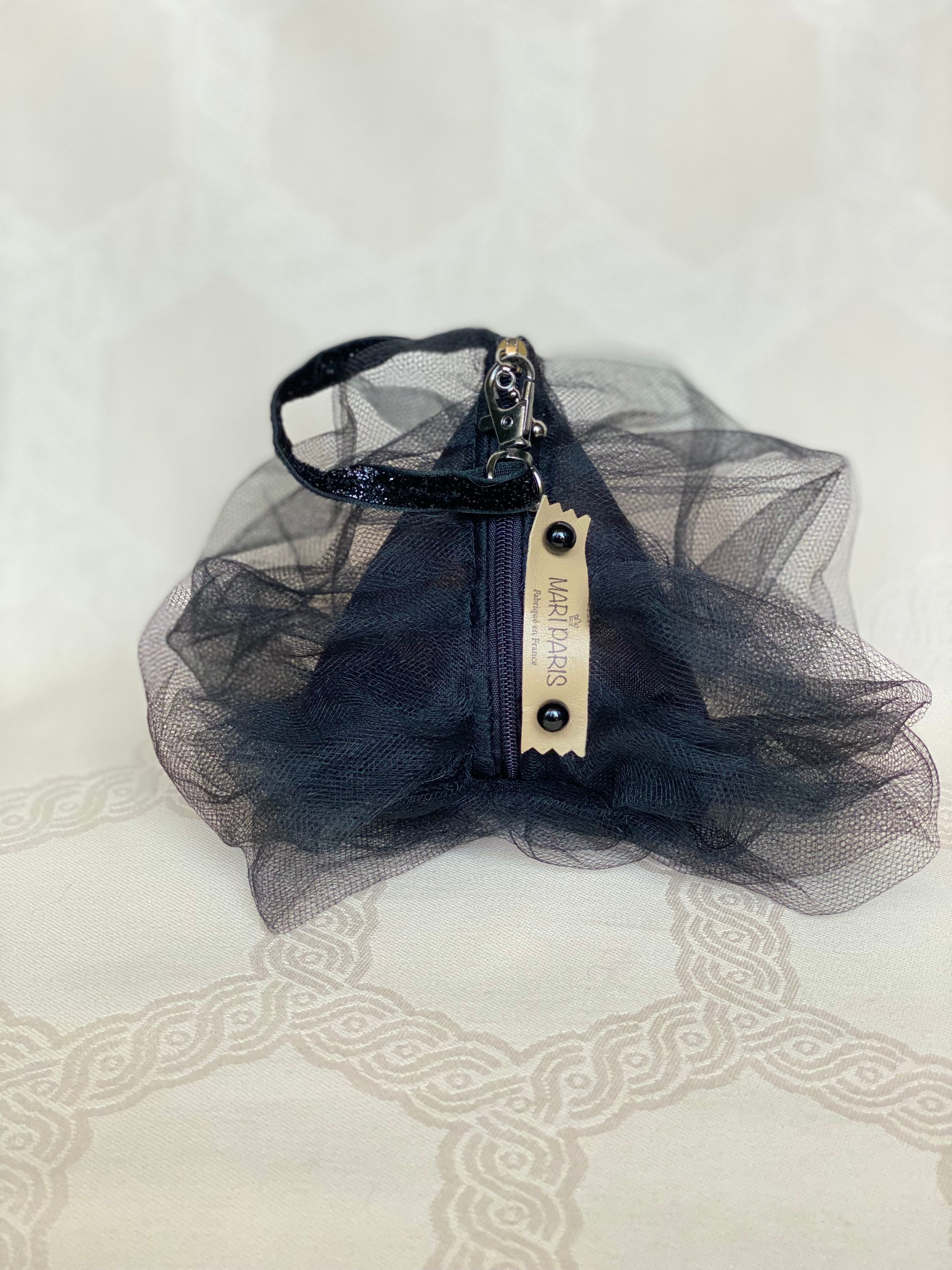 Pochette Berlingot Tulle Noir – Collection Rock&Glam MariParis