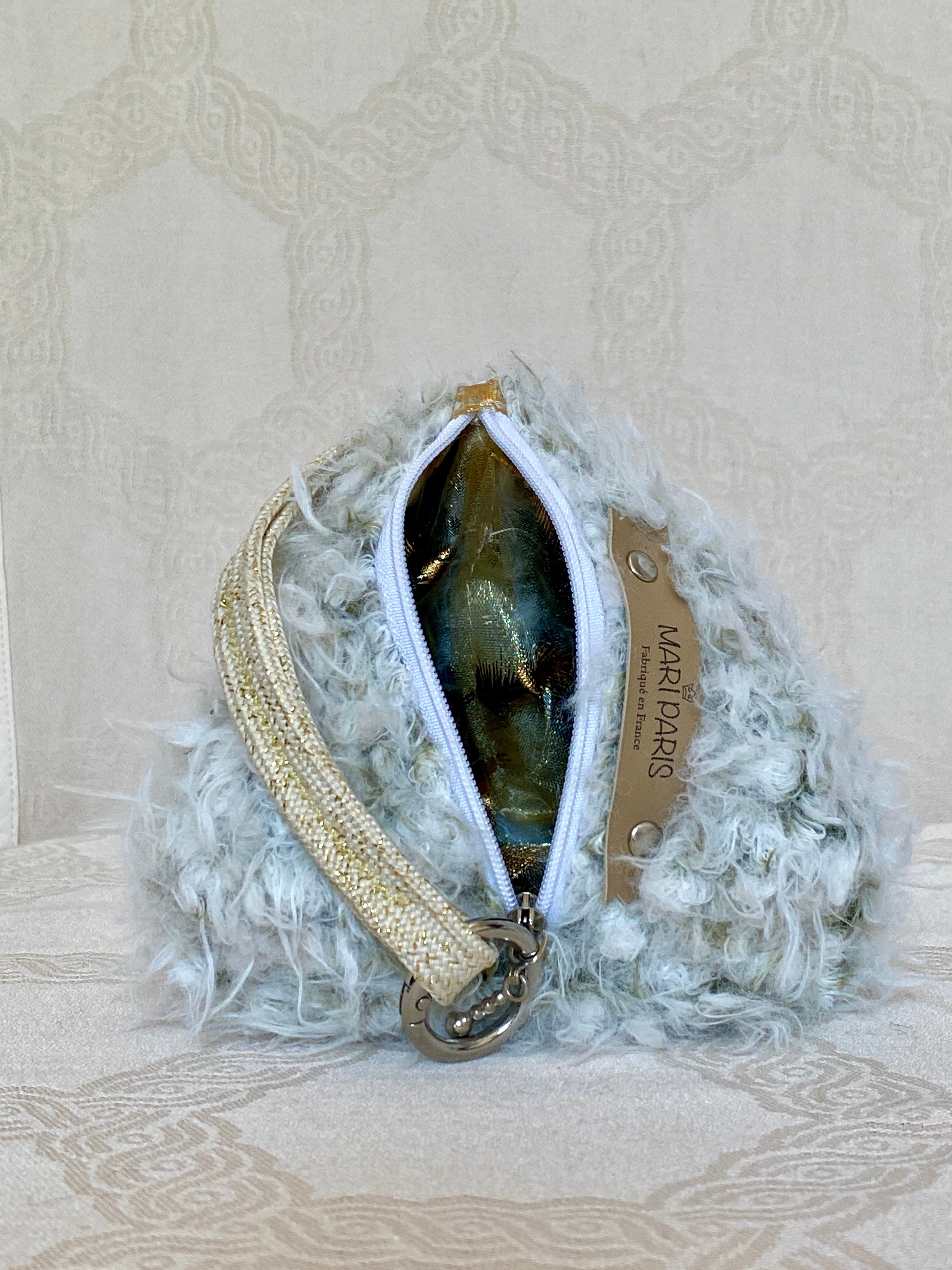 Berlingot Bouffon Blanc Kaki – Pochette Fantaisie Fait Main | MariParis