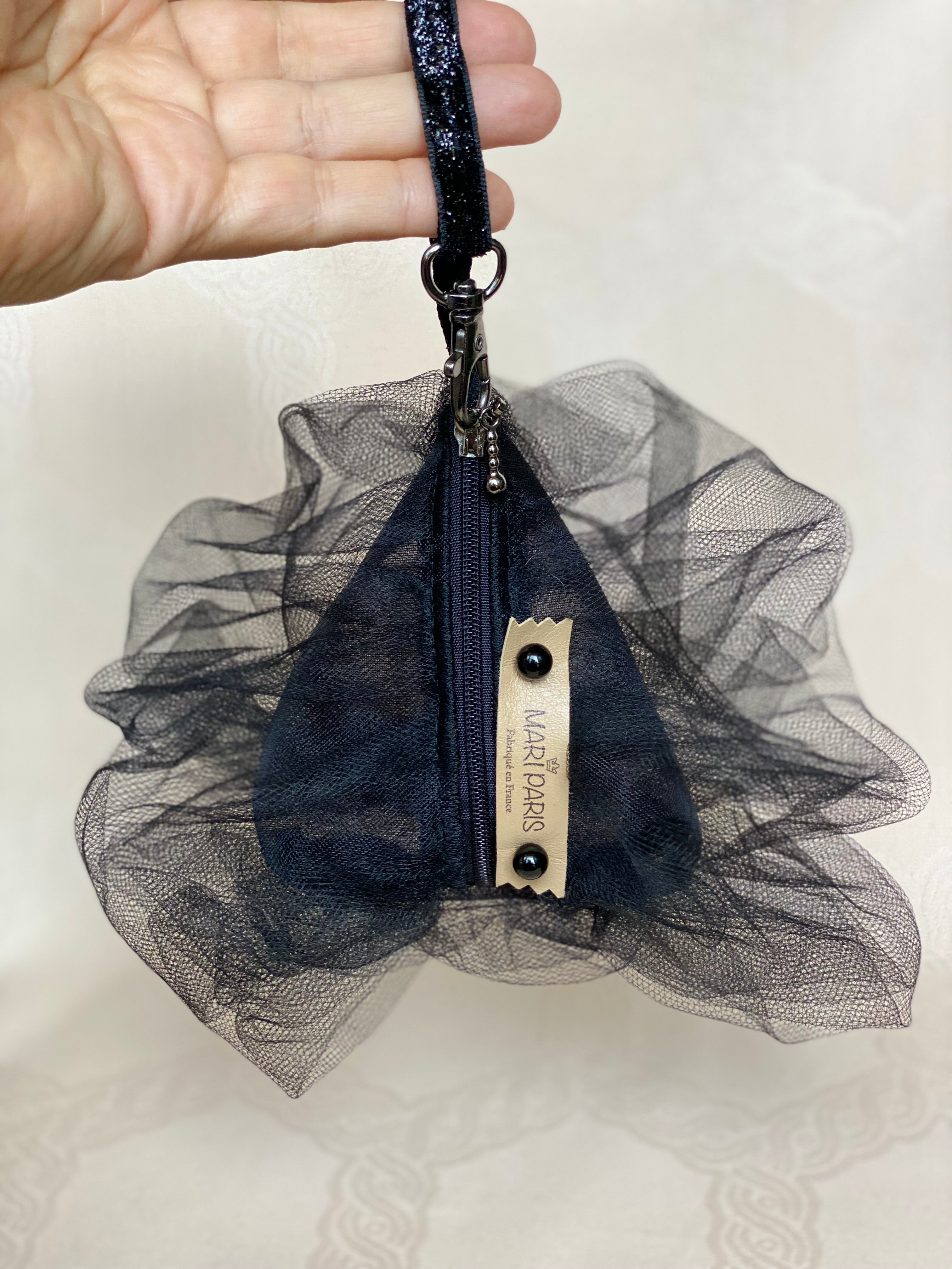 Pochette Berlingot Tulle Noir – Collection Rock&Glam MariParis