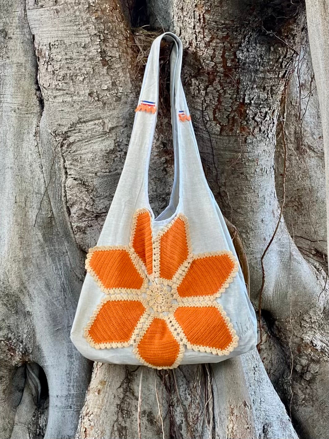 Grand Sac Cabas Crochet Fleur – Collection Jardin Impérial