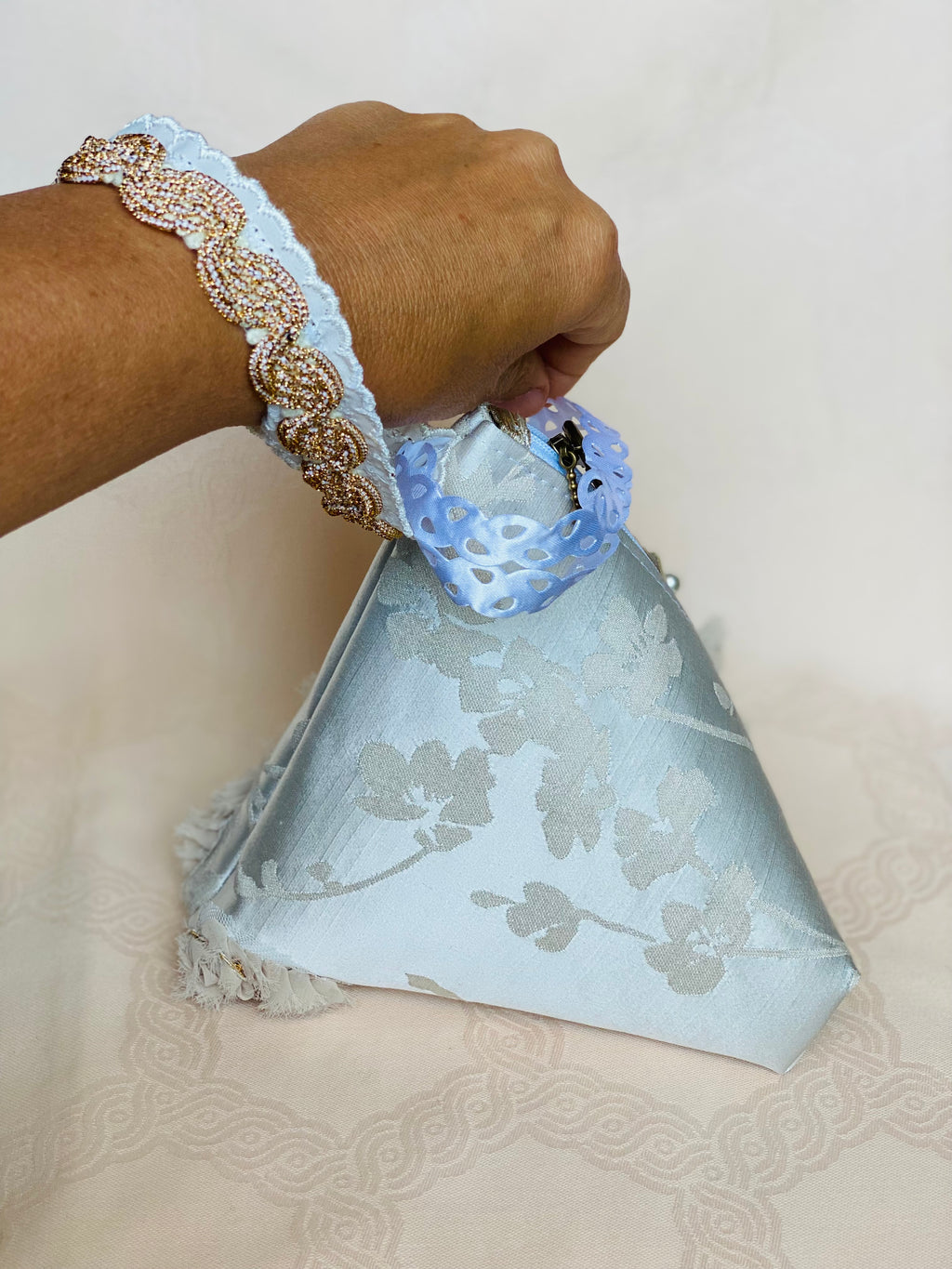 Sac Berlingot MariParis – Collection Mariage          Pièce unique artisanale Fait main en France