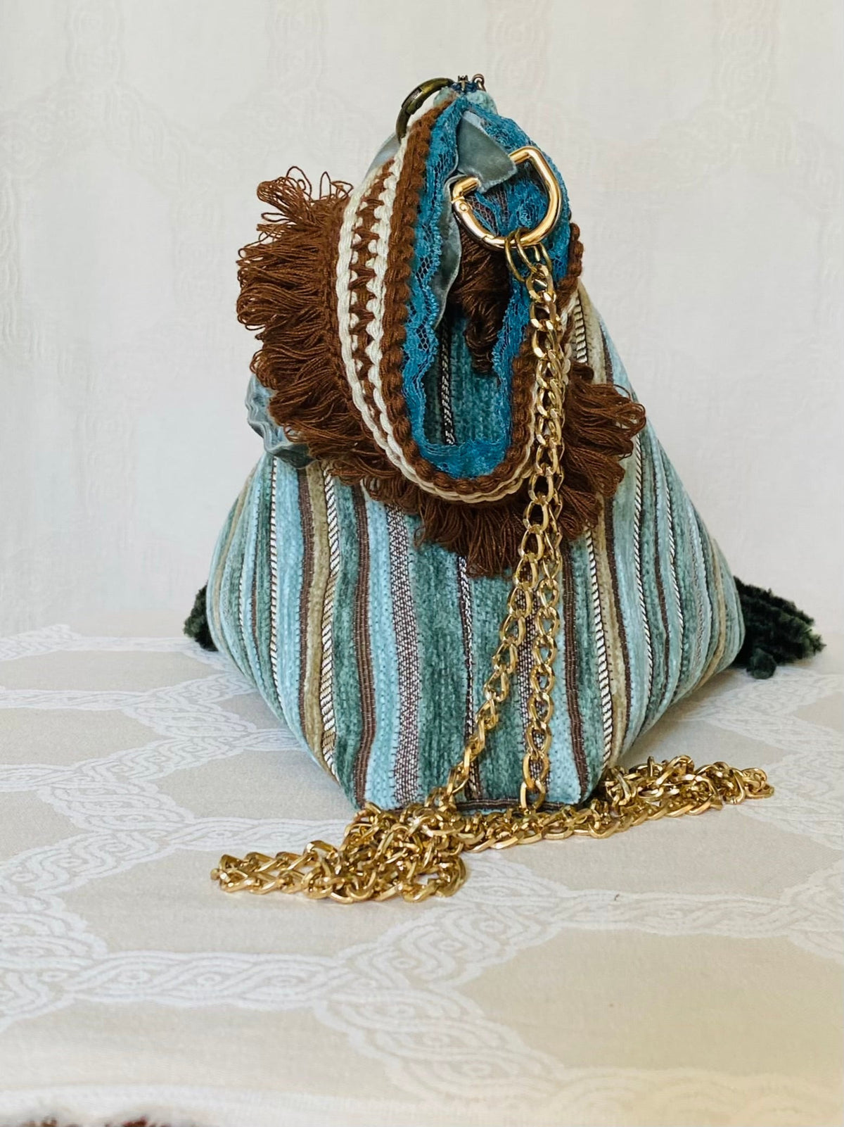 Berlingot Les Années Folles – Bleu Turquoise & Franges