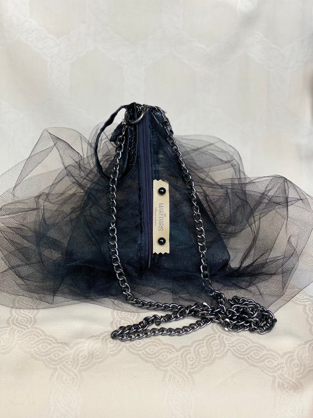 Sac Berlingot Tulle Noir – Collection Rock&Glam MariParis