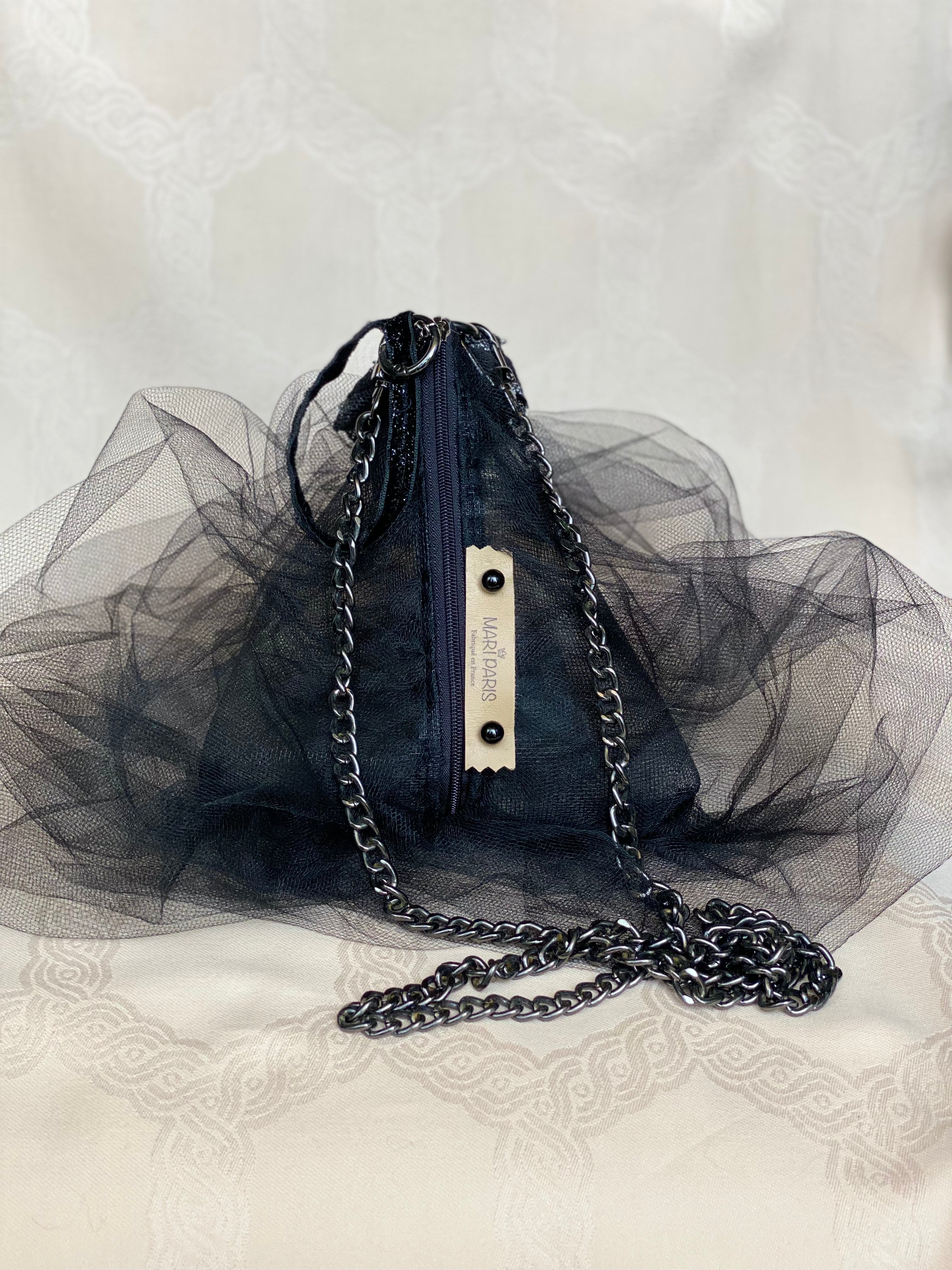 Sac Berlingot Tulle Noir – Collection Rock&Glam MariParis