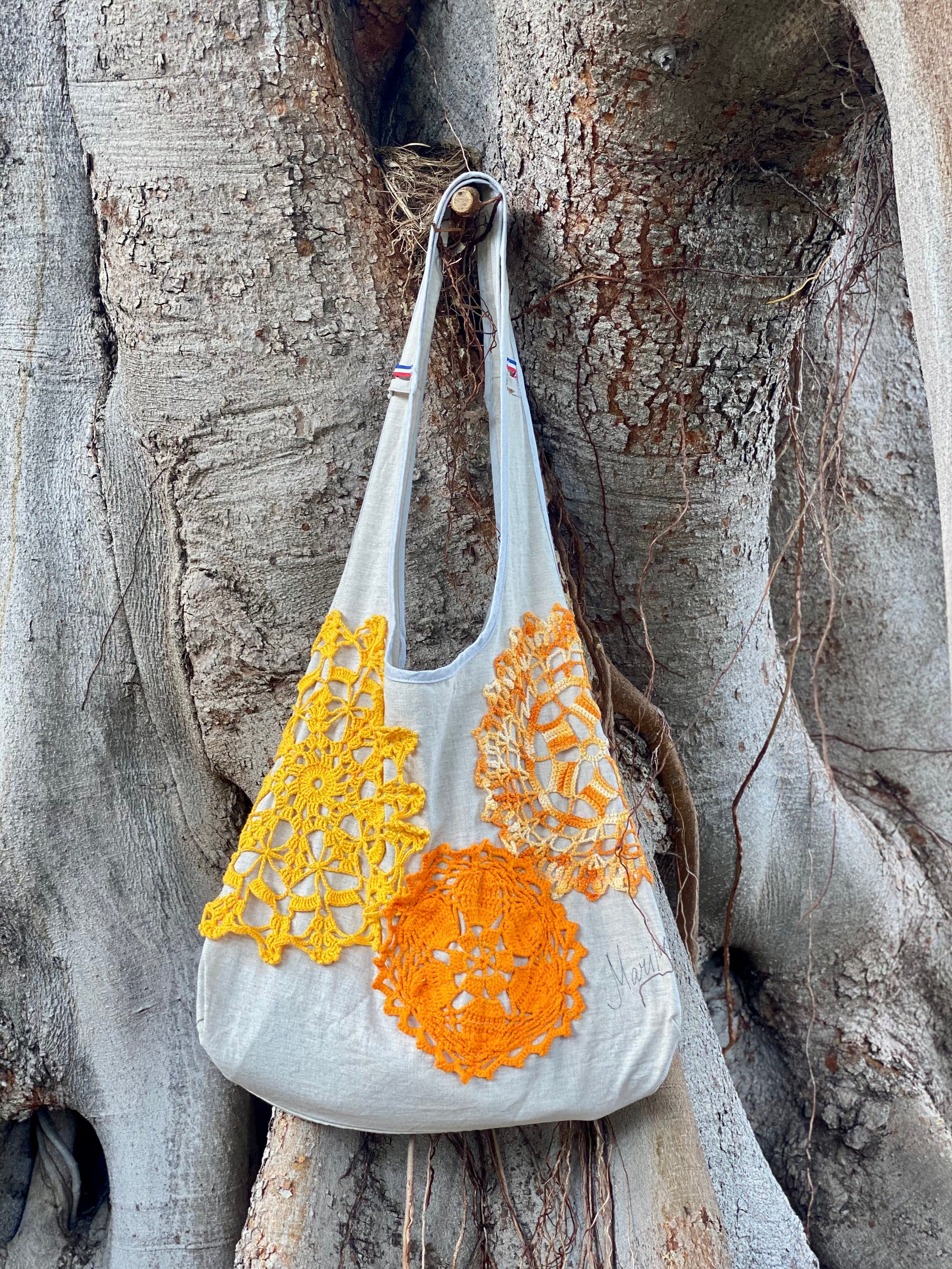 Grand Sac Cabas Crochet Soleil – Collection Jardin Impérial
