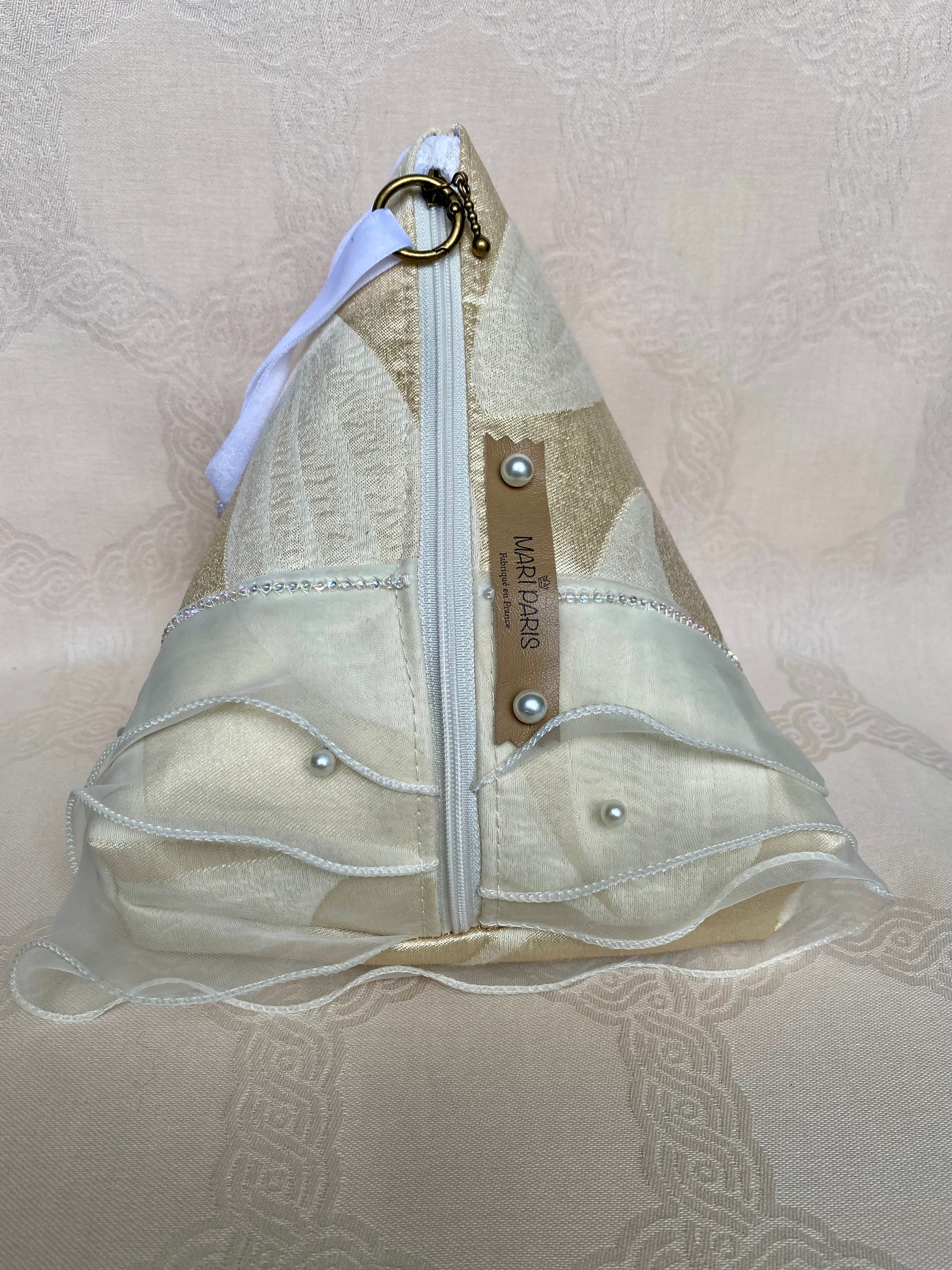 Sac Berlingot MariParis – Collection Mariage          Pièce unique artisanale Fait main en France