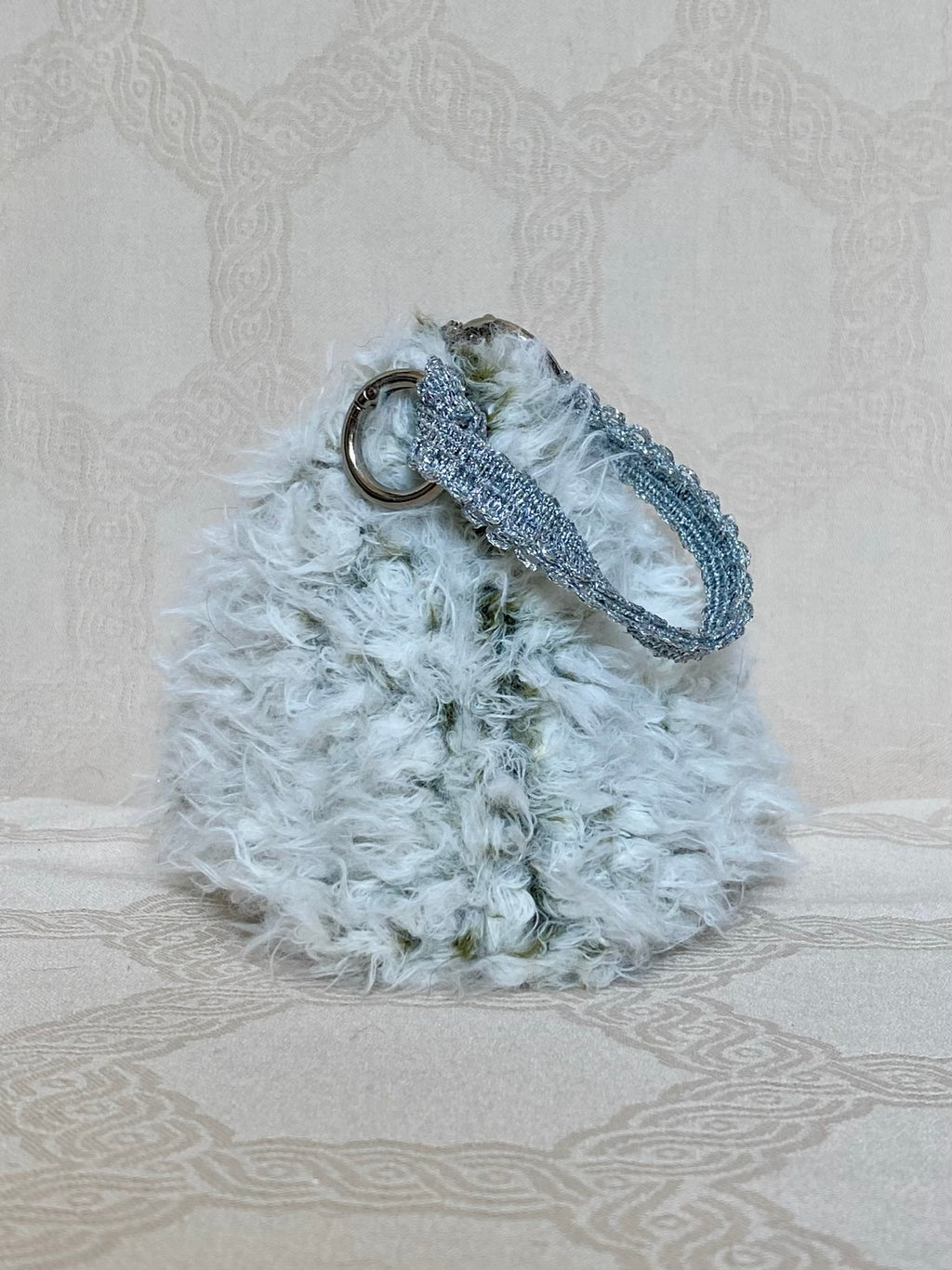 Berlingot Essentiel Blanc Kaki Strass – Pochette Bandoulière Fait Main | MariParis