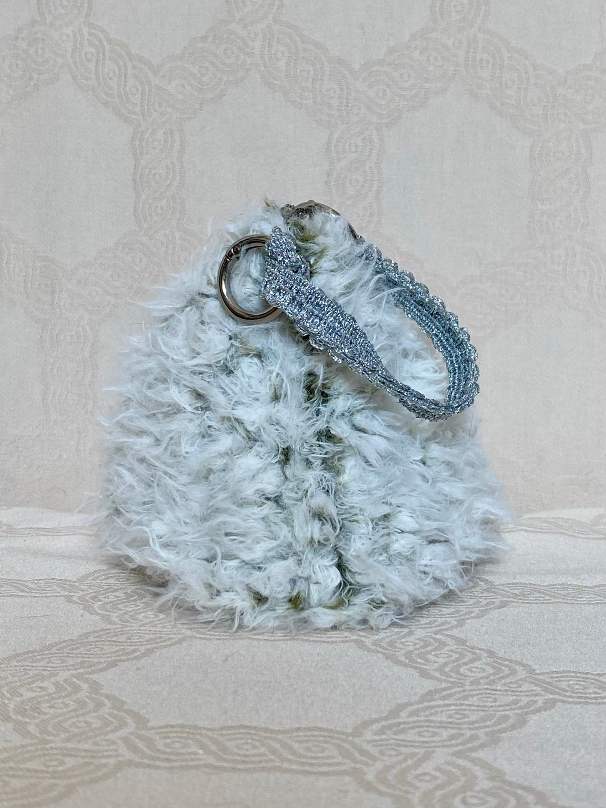 Berlingot Essentiel Blanc Kaki Strass – Pochette Bandoulière Fait Main | MariParis