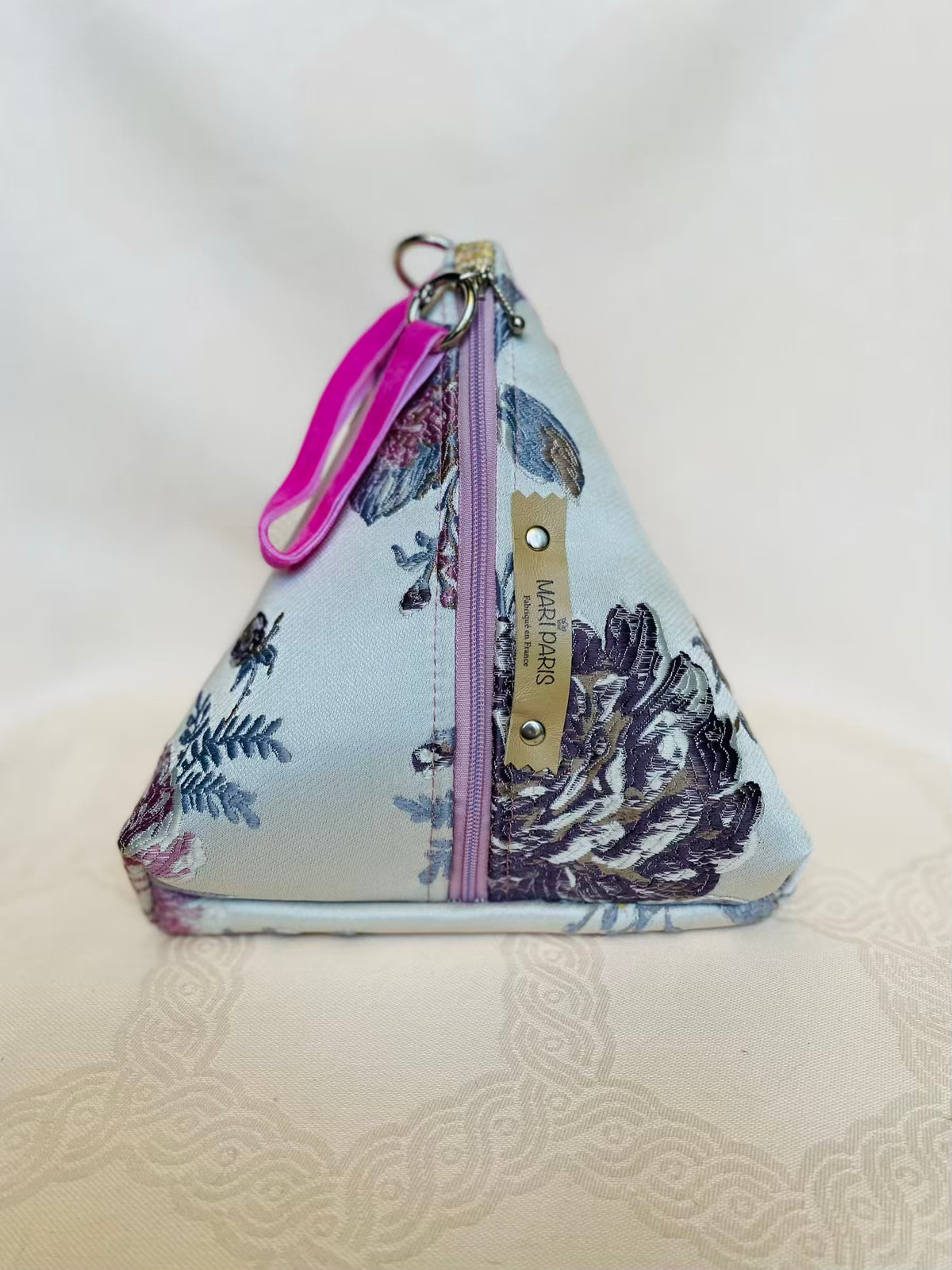 Sac Berlingot Jacquard Multicolore Rose Gris Bleu – Collection Les Essentiels MariParis