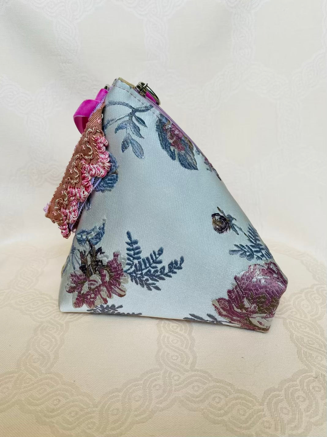 Sac Berlingot Jacquard Multicolore Rose Gris Bleu – Collection Les Essentiels MariParis