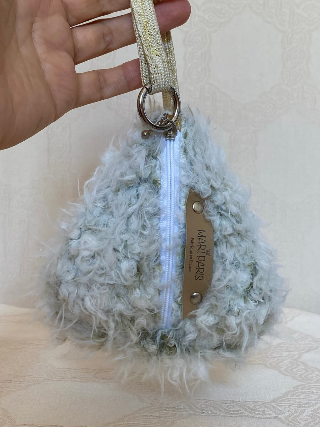 Berlingot Bouffon Blanc Kaki – Pochette Fantaisie Fait Main | MariParis