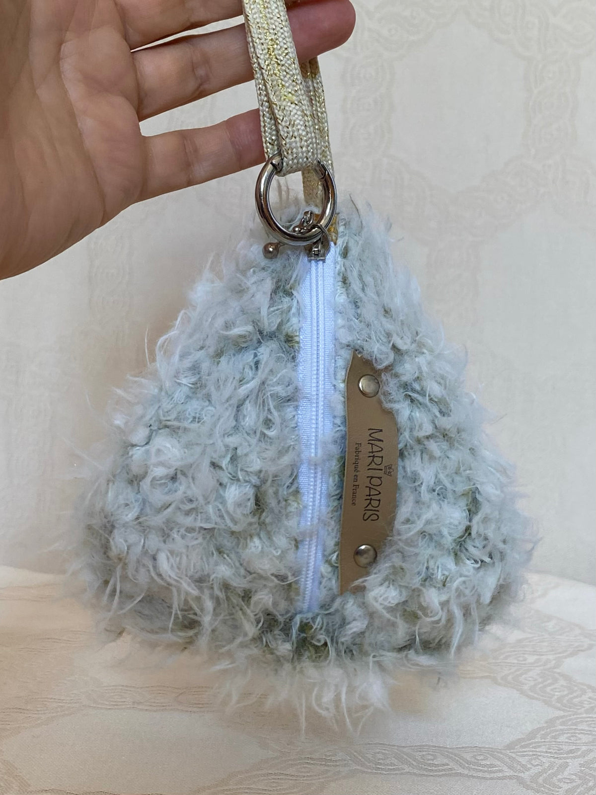 Berlingot Bouffon Blanc Kaki – Pochette Fantaisie Fait Main | MariParis