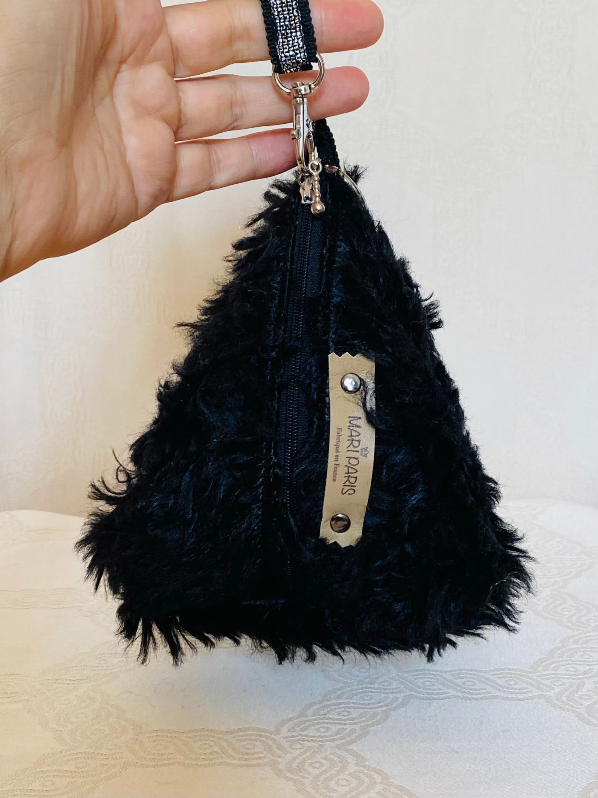 Berlingot Essentiel Noir Strass – Pochette Bandoulière Fait Main | MariParis