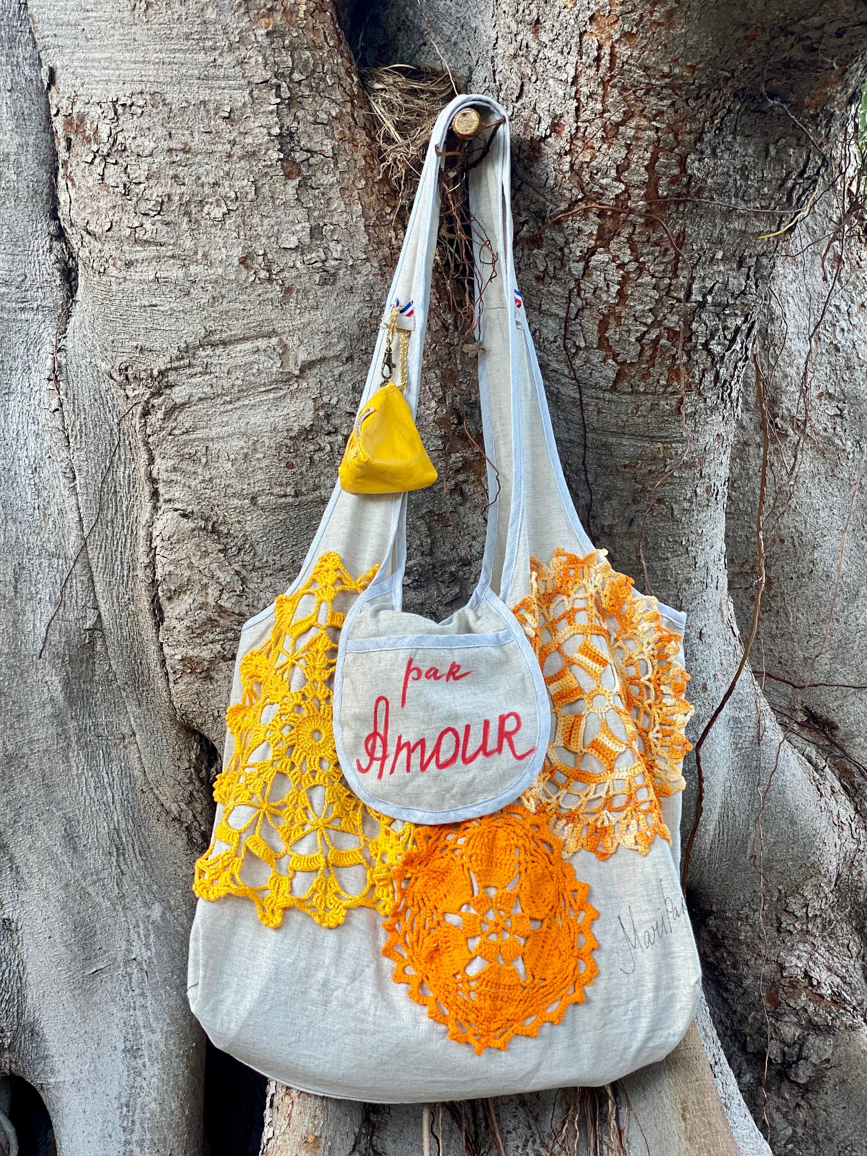 Grand Sac Cabas Crochet Soleil – Collection Jardin Impérial