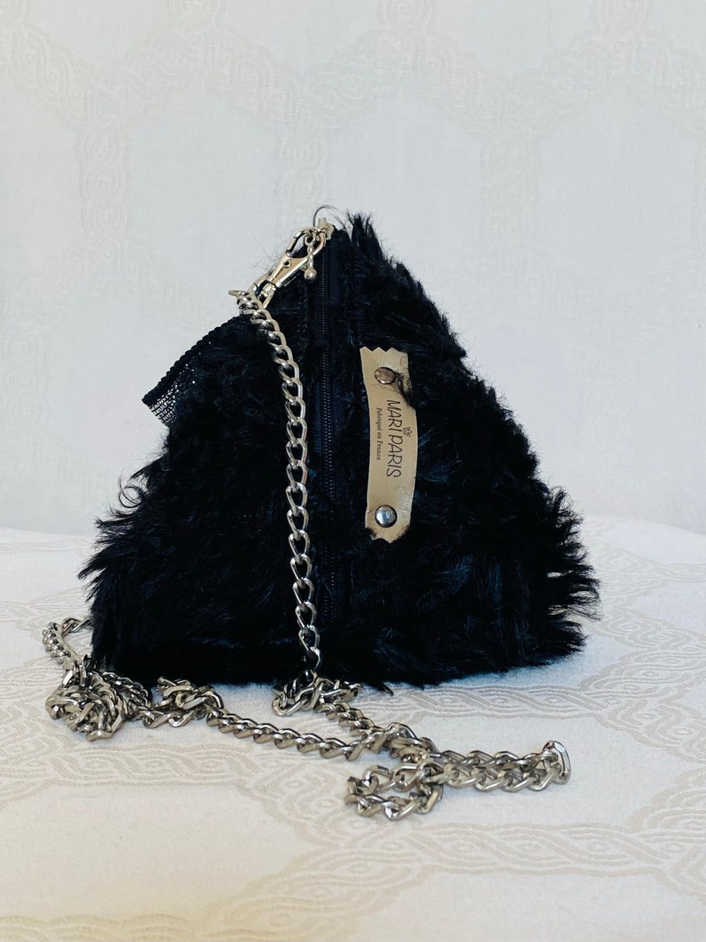 Berlingot Essentiel Noir Strass – Pochette Bandoulière Fait Main | MariParis