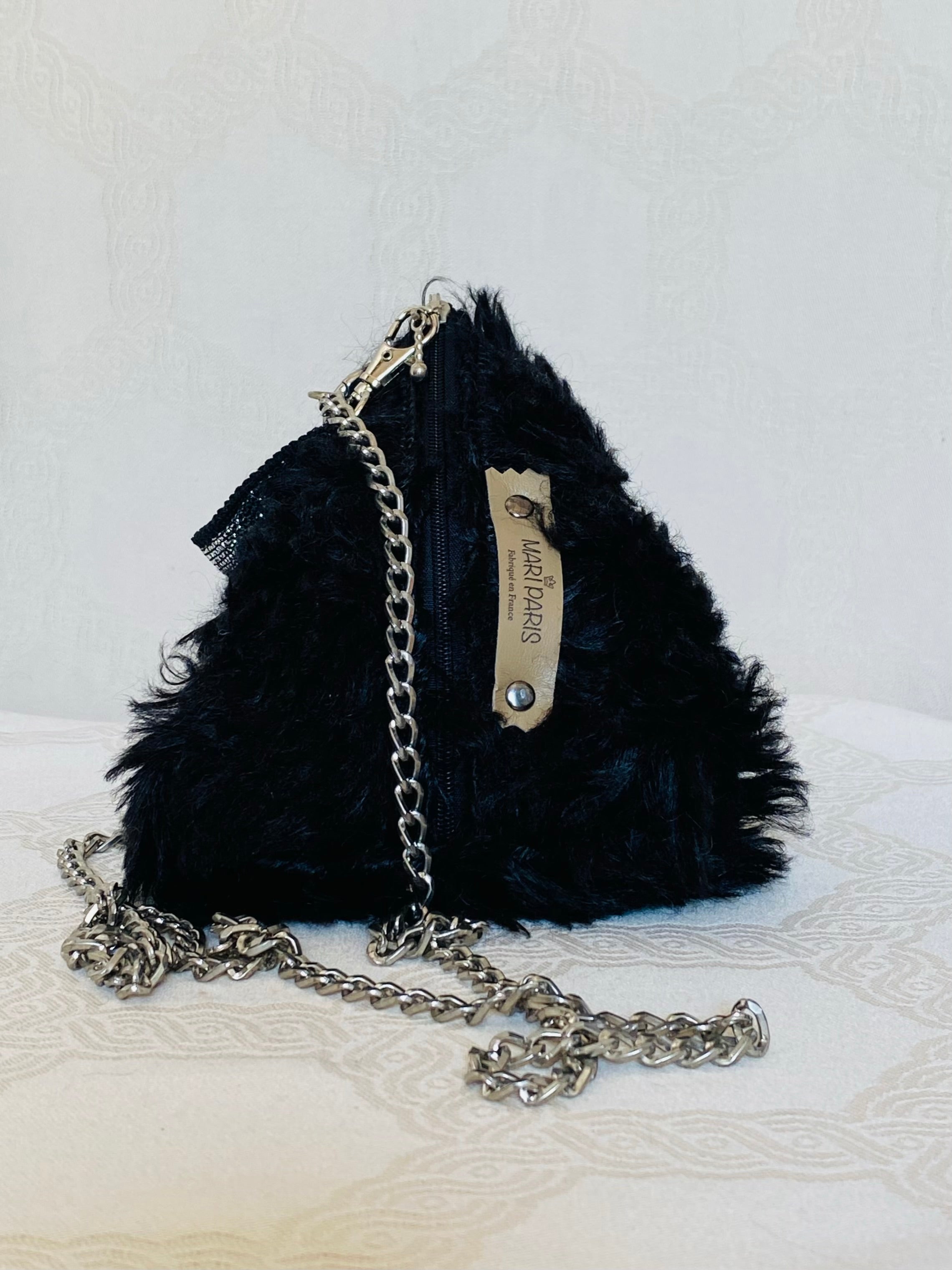 Berlingot Essentiel Noir Strass – Pochette Bandoulière Fait Main | MariParis