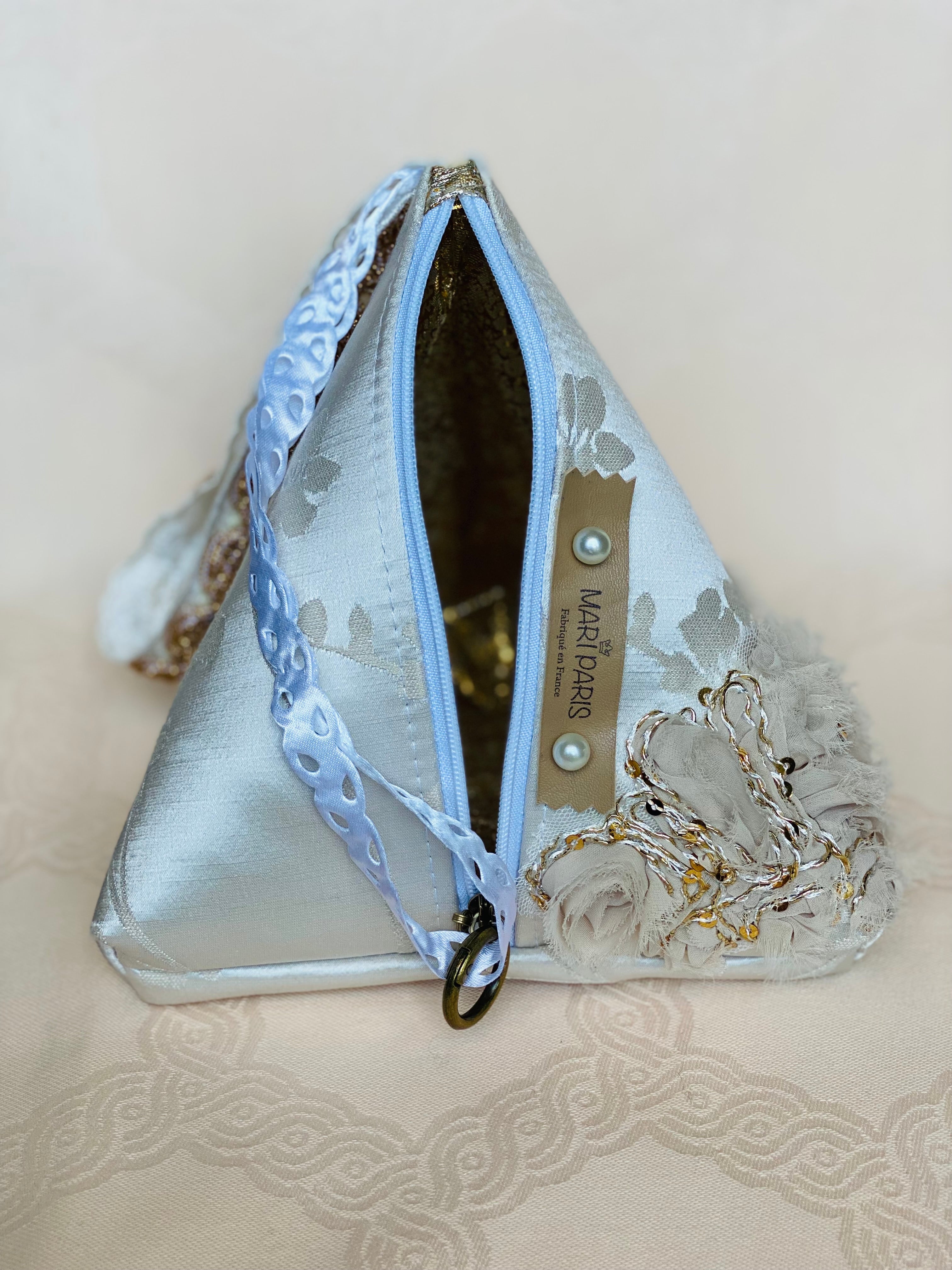 Sac Berlingot MariParis – Collection Mariage          Pièce unique artisanale Fait main en France