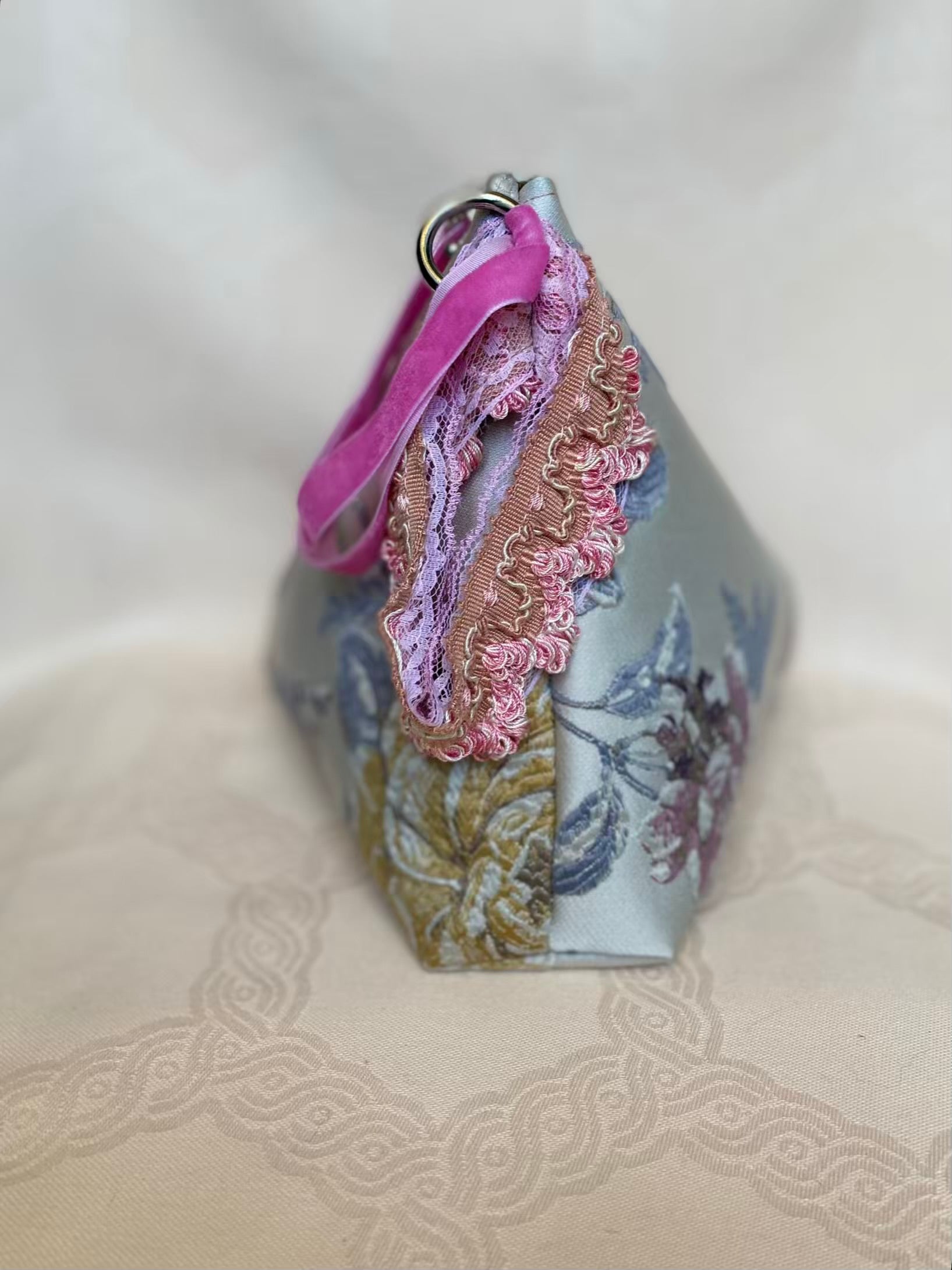 Sac Berlingot Jacquard Multicolore Rose Gris Bleu – Collection Les Essentiels MariParis