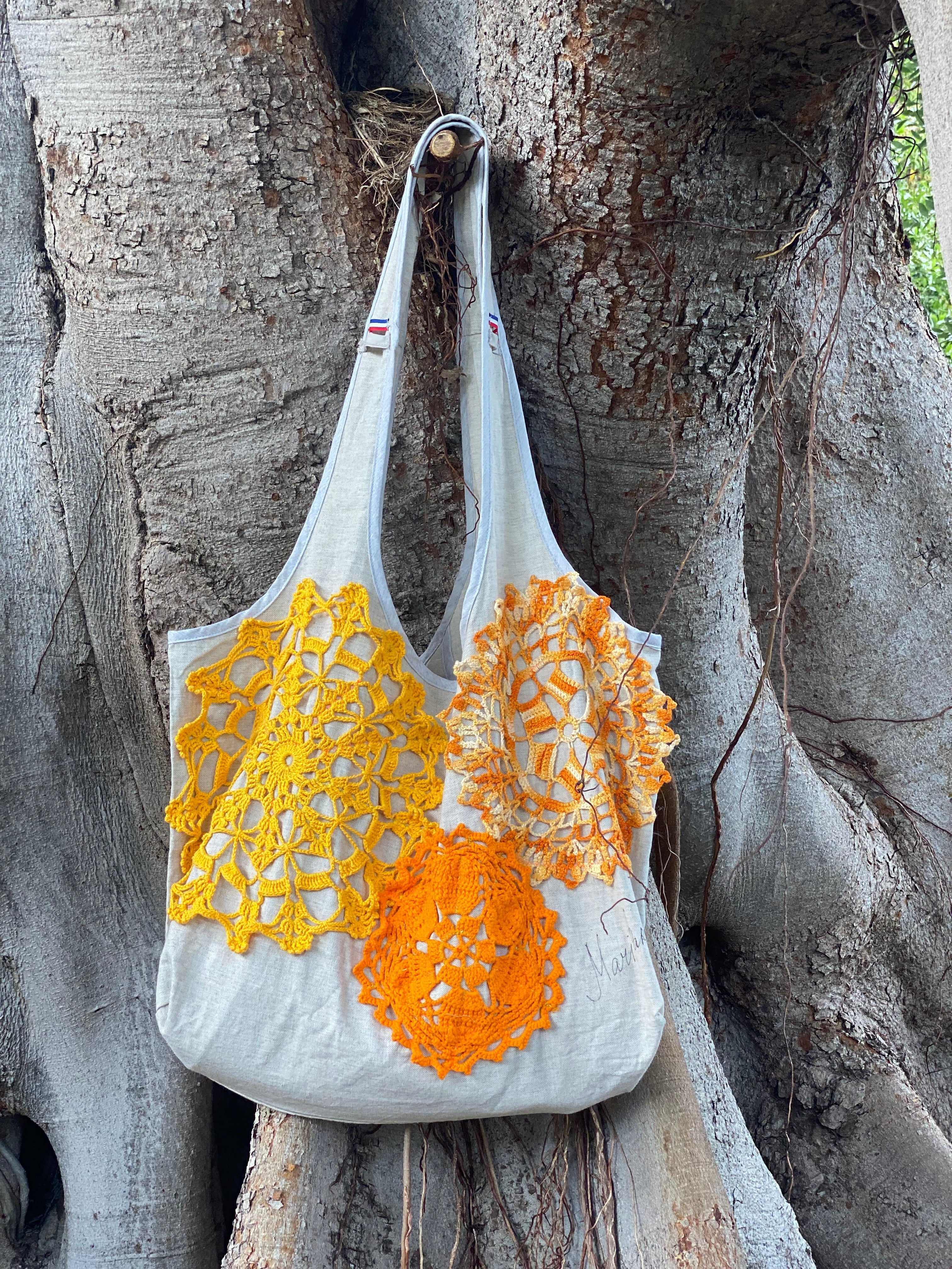 Grand Sac Cabas Crochet Soleil – Collection Jardin Impérial