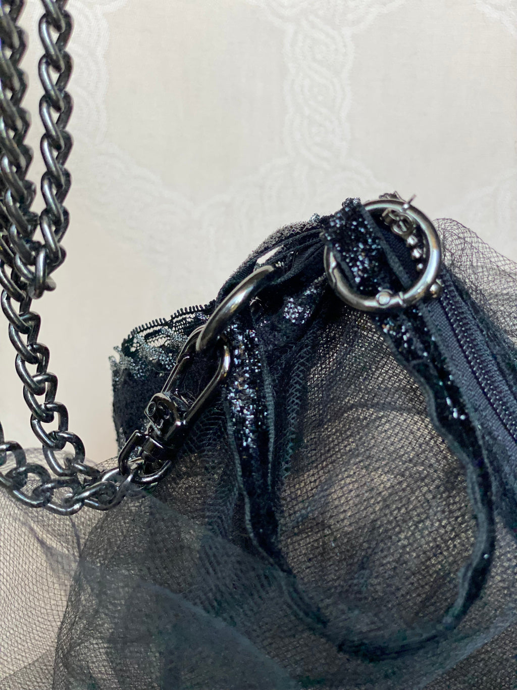 Sac Berlingot Tulle Noir – Collection Rock&Glam MariParis
