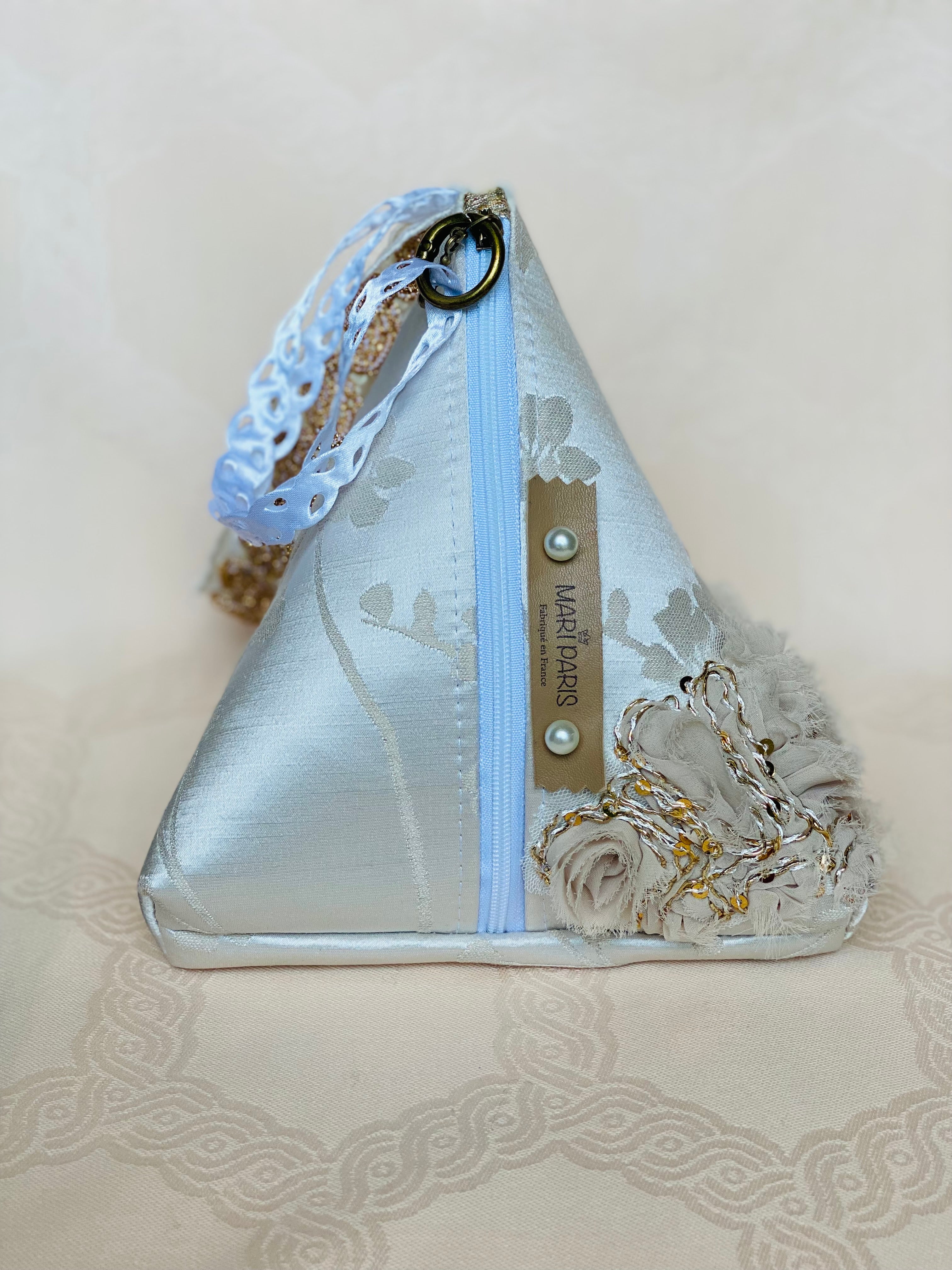 Sac Berlingot MariParis – Collection Mariage          Pièce unique artisanale Fait main en France